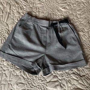 Black and white plaid shorts
